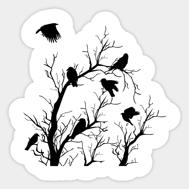 Crows in Tree Tops Sticker by SWON Design